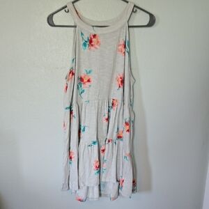 Torrid Gray Floral Halter Neck Mini Dress Size 1